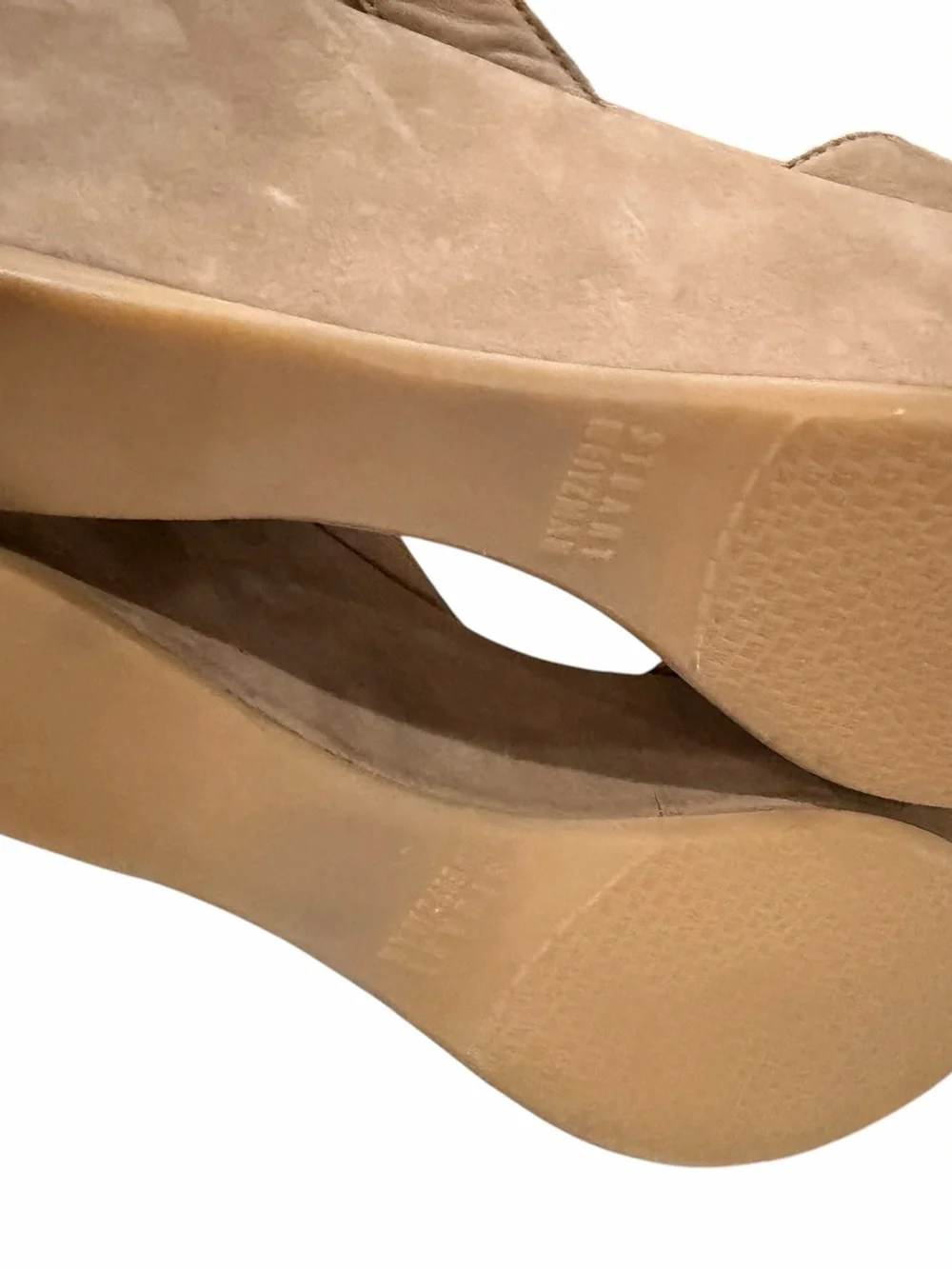 Stuart Weitzman 10 tan suede Lockness wedge platform sandals